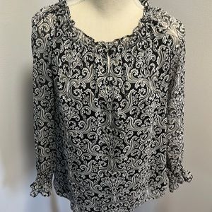 Womens Petite Talbots Top, Multi Print, Size Small